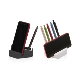Porta canetas com suporte celular